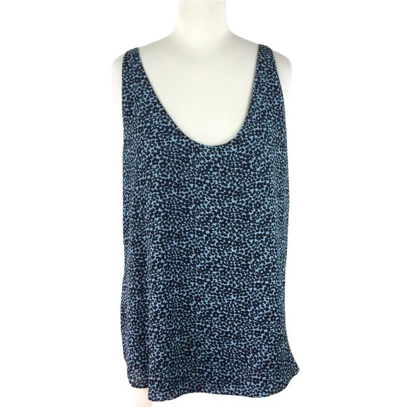 LOFT Tops - Loft Blue/Black Soft Flowy Tank, Small Tall - NWT